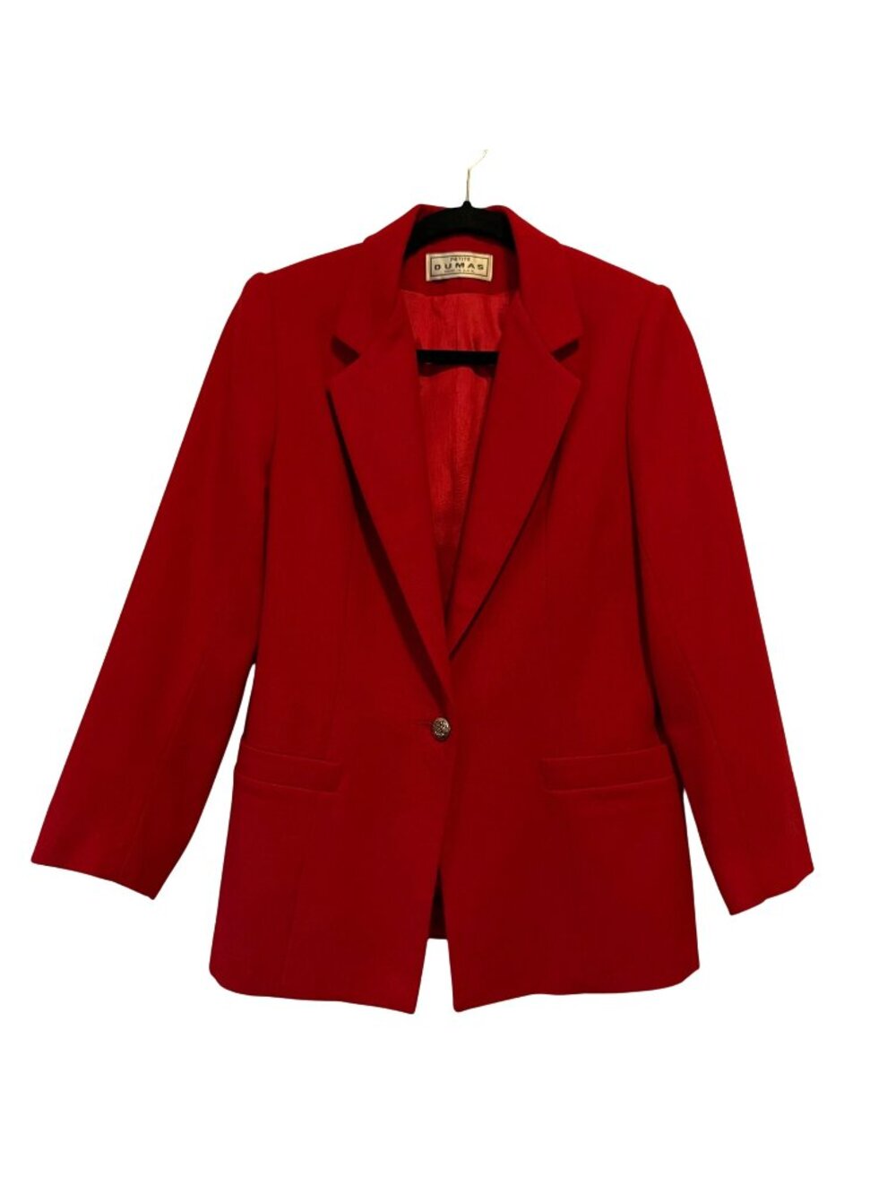 Vintage Petite Dumas Womens Red Blazer Suit Jacket Sz 4